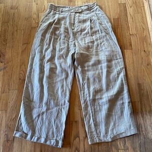 Wide Leg Linen Trouser